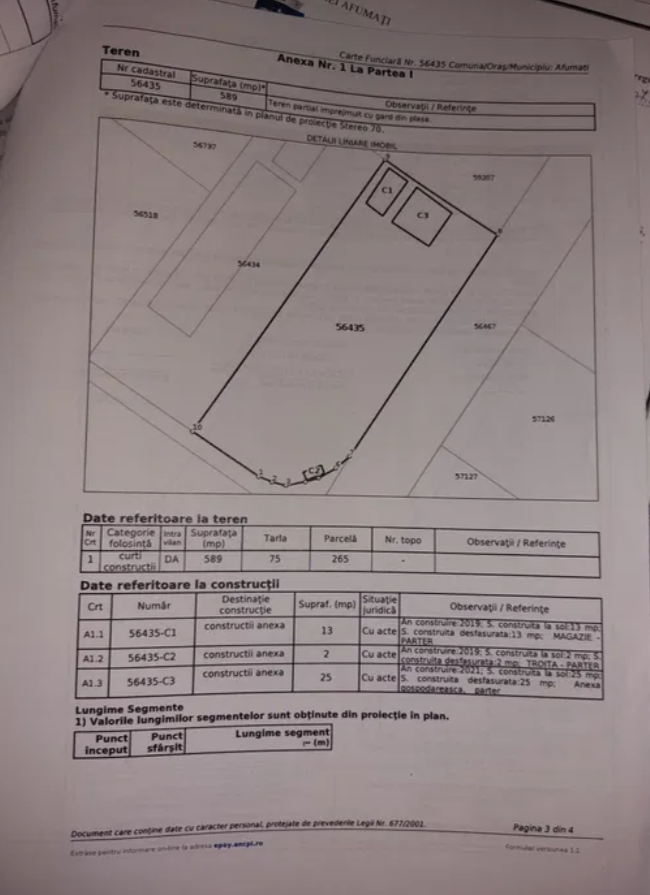 Afumați IF str Liliacului nr 11B – teren pt casă racordat la utilități